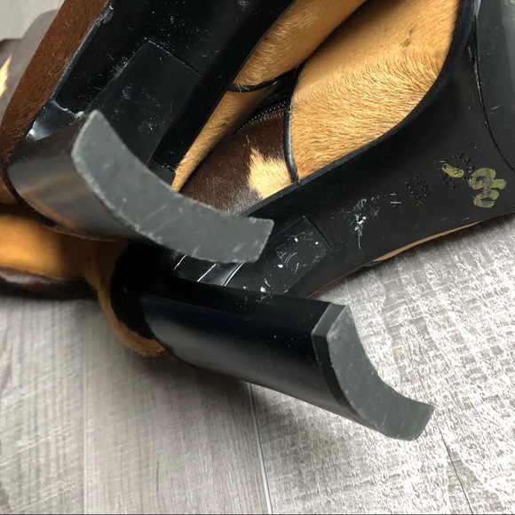 Casadei Made in Italy Leather Calf Hair Boots 7.5 - Picture 5 of 14